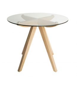 Amber Collection | Glass Dining Table | Natural | 90cm