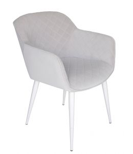 Ava Dining Chair | Velvet Seat & White Legs