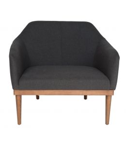Bojan Arm Chair | Dark Grey Fabric | Walnut Legs