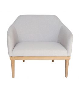 Bojan Arm Chair | Light Grey Fabric | Natural Legs