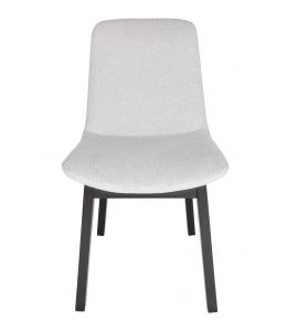 Cozy Dining Chair | Light Grey Fabric | Black Legs