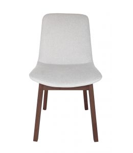 Cozy Dining Chair | Light Grey Fabric | Walnut Legs