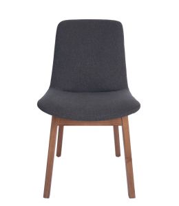 Cozy Dining Chair | Dark Grey Fabric | Walnut Legs