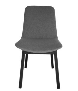 Cozy Dining Chair | Grey Fabric | Black Legs