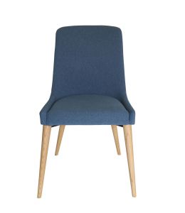 Dakota Dining Chair | Blue Fabric | Natural Legs