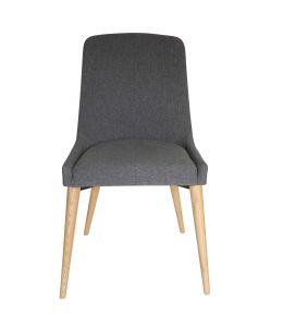 Dakota Dining Chair | Grey Fabric | Natural Legs