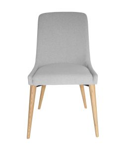 Dakota Dining Chair | Light Grey Fabric | Natural Legs