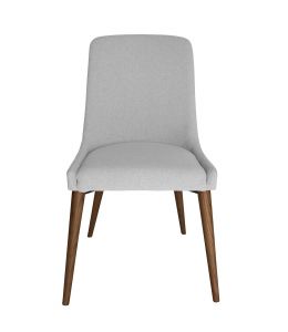 Dakota Dining Chair | Light Grey Fabric | Walnut Legs 