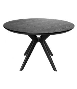 Doreen Collection | Round Wood Dining Table | Black | 120cm