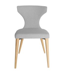 Havana Dining Chair | Light Grey Fabric | Natural Legs