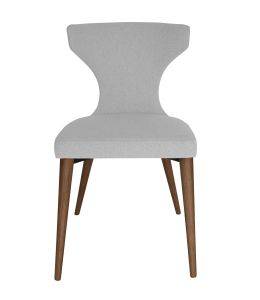 Havana Dining Chair | Light Grey Fabric | Walnut Legs