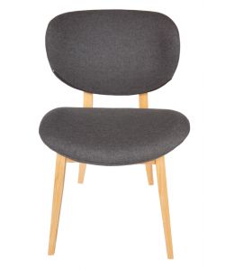 Nobu Dining Chair | Dark Grey Fabric | Natural Legs