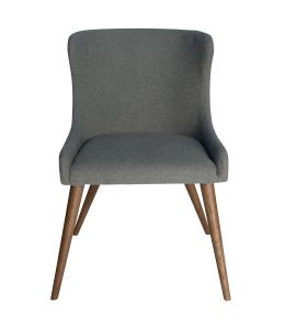 Osaka Dining Chair | Grey Fabric | Walnut Legs