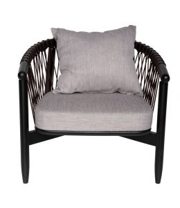Replica Crosshatch Rope Lounge Chair | Black & Textured Light Grey