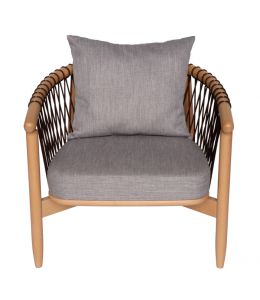 Replica Crosshatch Rope Lounge Chair | Natural & Textured Light Grey