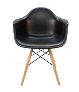 Replica Eames DAW Eiffel Chair | Natural Wood Legs | Black