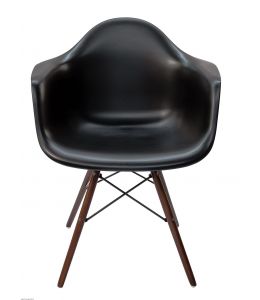 Replica Eames DAW Eiffel Chair | Walnut Legs | Black