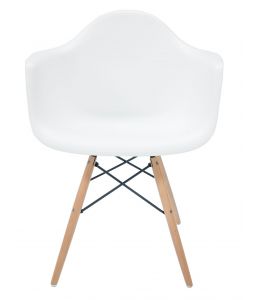 Replica Eames DAW Eiffel Chair | Natural Wood Legs | White
