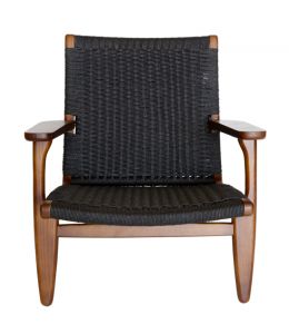 Replica Hans Wegner CH25 Easy Chair | Walnut & Black