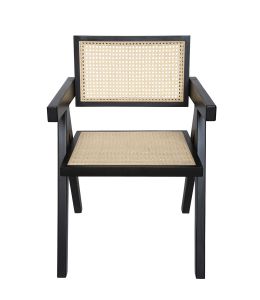 Replica Pierre Jeanneret Chandigarh Dining Armchair | Black & Natural