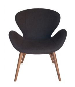 Replica Arne Jacobsen Swan Chair | Dark Grey Fabric | Walnut Legs