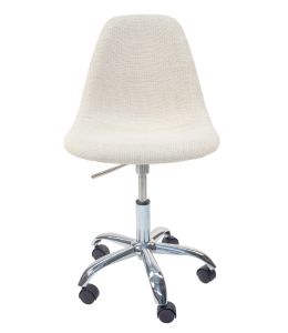 Replica Eames DSW / DSR Desk Chair | Ivory Fabric Seat