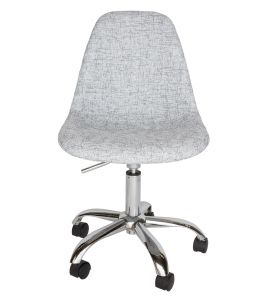 Replica Eames DSW / DSR Desk Chair | Textured Light Grey Fabric Seat 