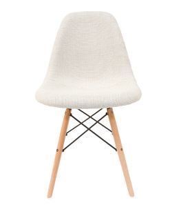 Replica Eames DSW Eiffel Chair | Ivory Seat | Natural Wood Legs