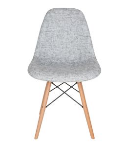 Replica Eames DSW Eiffel Chair | Textured Light Grey Seat | Natural Wood Legs