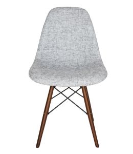 Replica Eames DSW Eiffel Chair | Textured Light Grey Seat | Walnut Legs