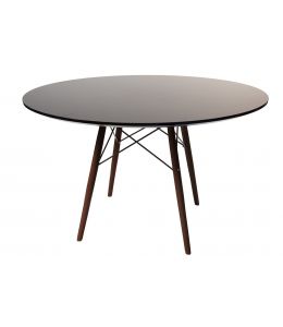 Replica Eames DSW Eiffel Dining Table | Black Top | Walnut Legs | 120cm