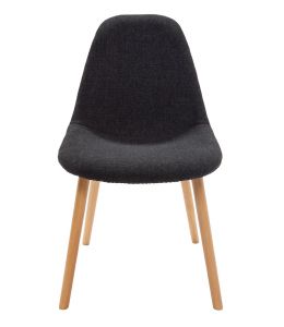 Replica Eames DSW Hal Inspired Chair | Grey / Charcoal Fabric Seat | Natural Beech Legs