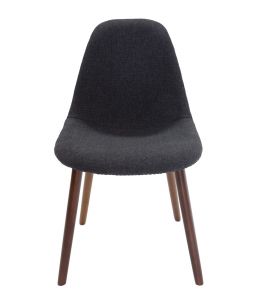 Replica Eames DSW Hal Inspired Chair | Grey / Charcoal Fabric Seat | Walnut Legs