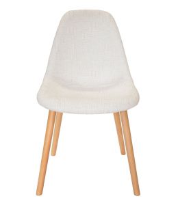 Replica Eames DSW Hal Inspired Chair | Ivory Fabric Seat | Natural Beech Legs