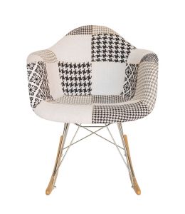 Replica Eames RAR Rocking Chair | Multicoloured Patches V3 Fabric Seat