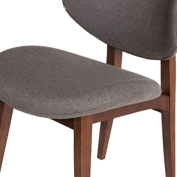 Nobu Dining Chair | Light Grey Fabric | Walnut Legs