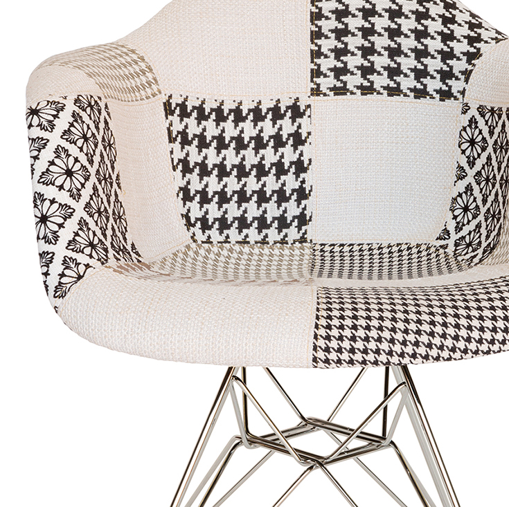 Replica Eames DAR Eiffel Chair | Textured Ivory & Chrome