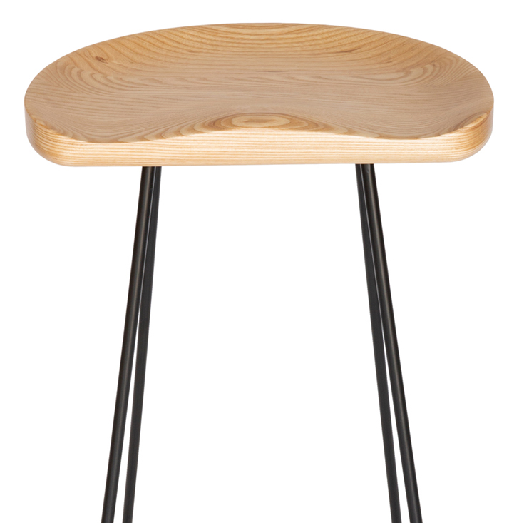 Berny Industrial Stool | White & Natural | 66cm